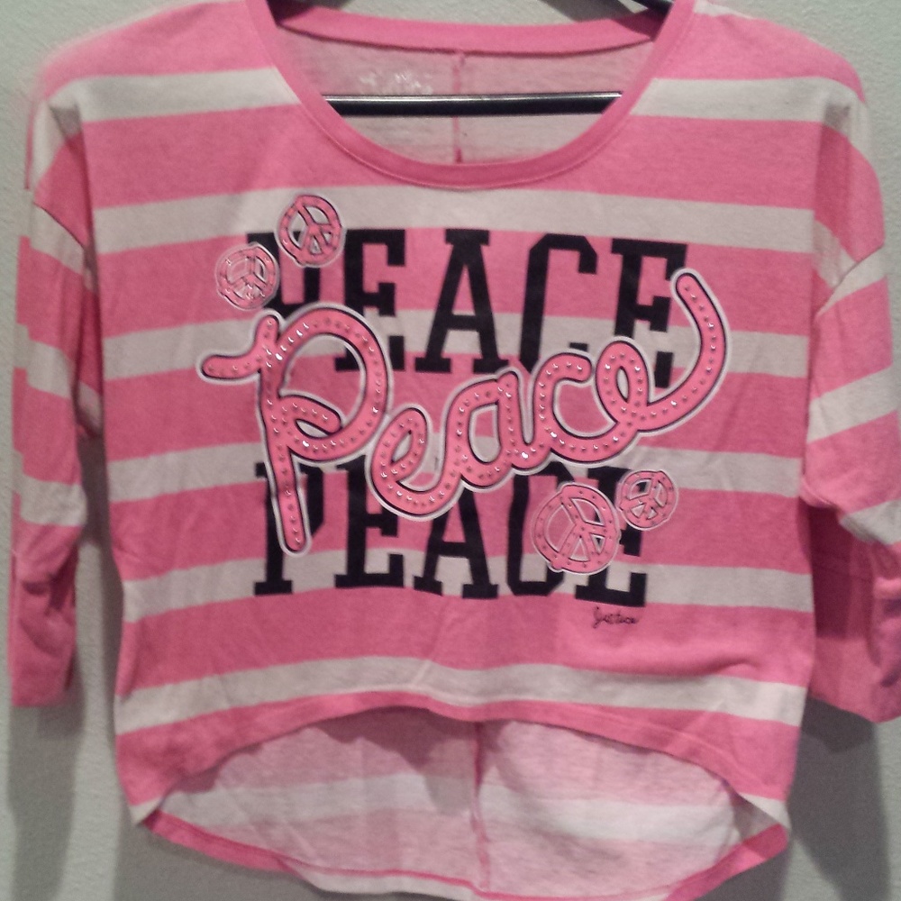Girls  hi low 3/4 sleeve shirt size 12